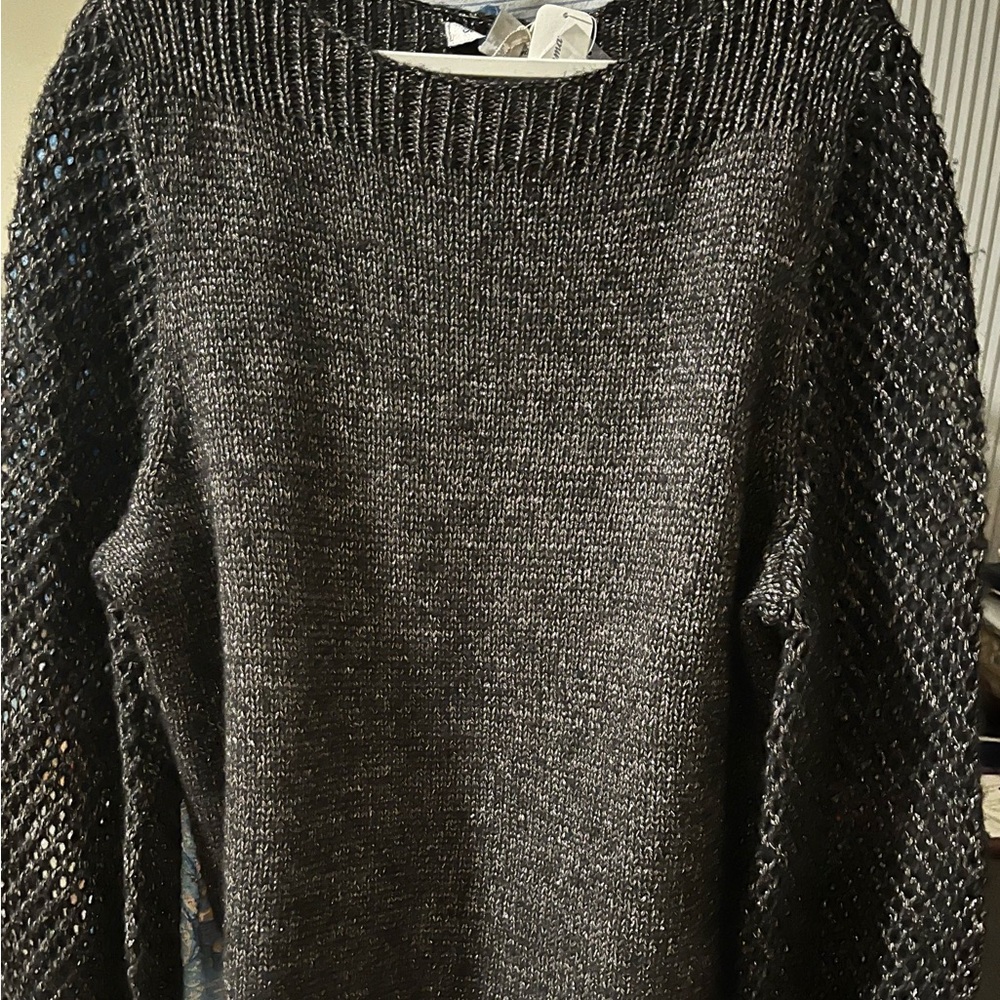 Tommy Bahama Black and Silver Crew Neck Sweater